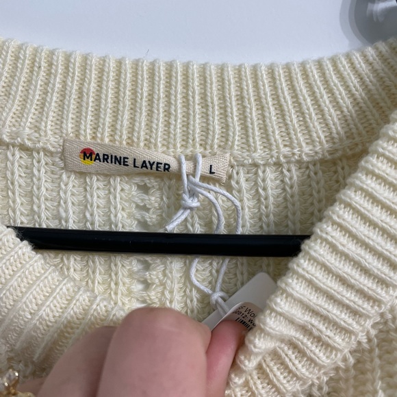 NWT Marine Layer Olivia Crewneck Cashmere Blend Sweater in white - Picture 5 of 10